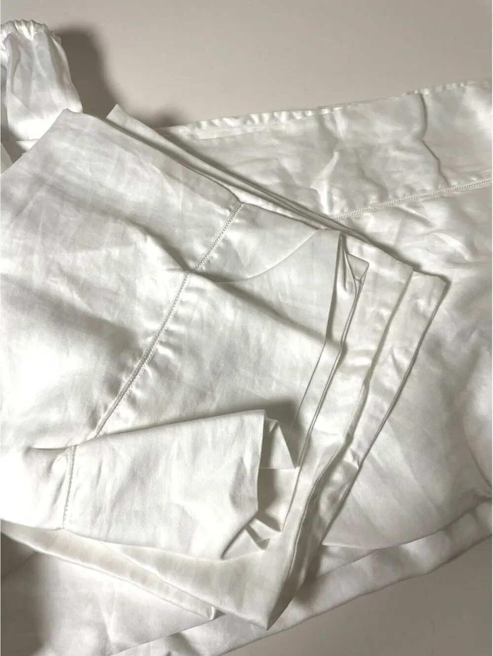 Quince White 100% Cotton King 3-Piece Bedding Set Flat Sheet & 2 Pillowcases